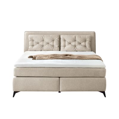 Frontansicht eines Boxspringbetts mit Liegefläche 180×200 cm in Beige