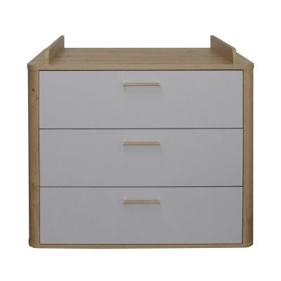 Wickelkommode asteiche / kreidegrau matt lack NB 110x98x71 cm