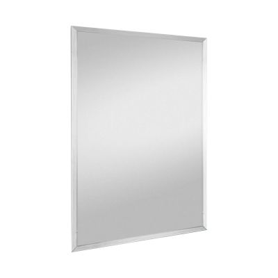 Facettenspiegel Rosi, freigestellt in vollständiger Ansicht; zu sehen ist die rechteckige Facettenspiegel-Fläche mit abgeschrägter Spiegelkante; Maße ca. 50 x 70 x 0,4 cm.