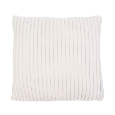 Quadratisches Komplettkissen Modell Cord in Wollweiß, ca. 50 × 50 cm.