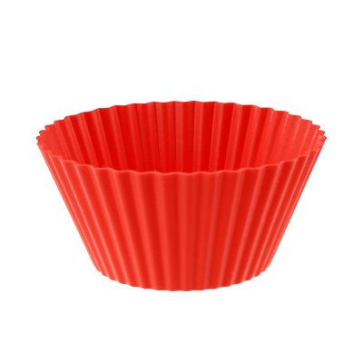Einzelnes rotes Silikon Muffinförmchen von Dr Oetker