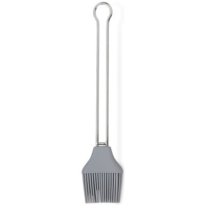 Grauer Backpinsel aus Silikon mit langem Edelstahlgriff