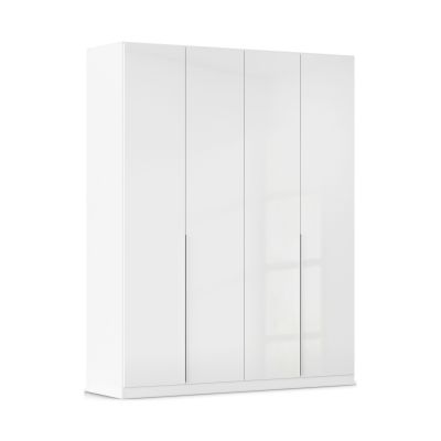 Drehtürenschrank 4-türig Hochglanz weiß