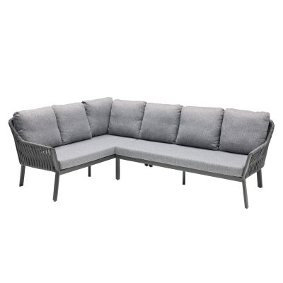 Ecklounge mit Sitz und Rückenpolstern in L Form freigestellt