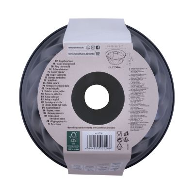 Unterseite der Gugelhupfform mit Produktinformationen