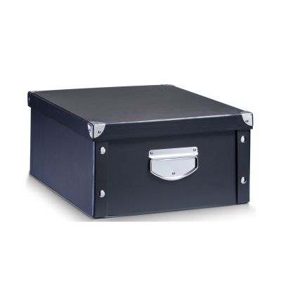 Zeller Aufbewahrungsbox; Farbe schwarz; Material Pappe; Maße ca. 40 × 33 × 17 cm.
