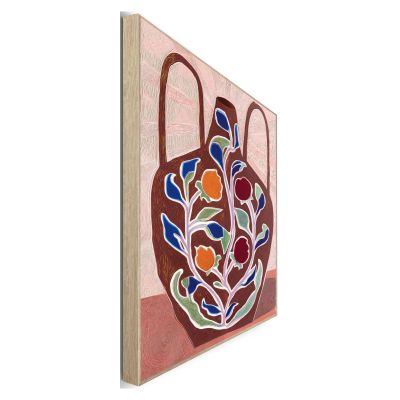 Seitliche Schrägansicht des Wandbilds „Botanical Vase“, 50 × 40 cm; Profil, Kante und Tiefe des Bildes sind erkennbar.