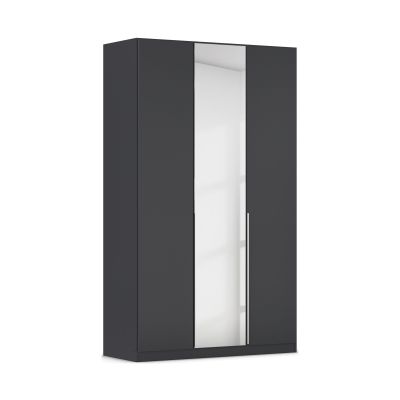 Drehtürenschrank 3-türig 1 Spiegeltüre grau metallic