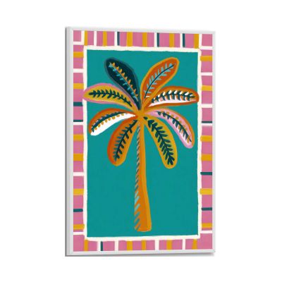 Frontansicht des Wandbilds „Colourful Palmtree“ in Mehrfarbig, Größe 20 × 30 cm; das vollständige Motiv ist zu sehen.