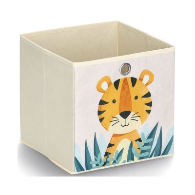 Zeller Aufbewahrungsbox "Tiger"; Farbe beige; Material Vlies; Maße ca. 28 × 28 × 28 cm.