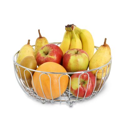 Obstkorb in Silber für stilvolle Präsentation