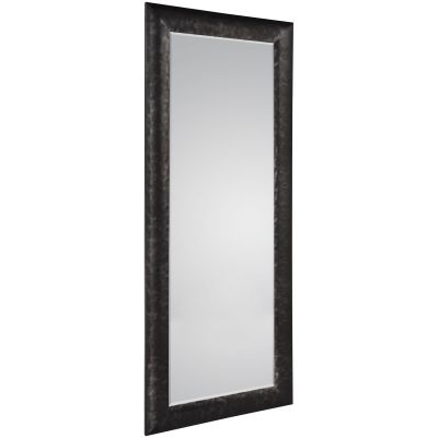 Rahmenspiegel Elli in Schwarz, freigestellt in vollständiger Ansicht; zu sehen ist die hohe rechteckige Spiegelfläche mit strukturiertem Rahmen; Maße ca. 90 x 190 x 3 cm.