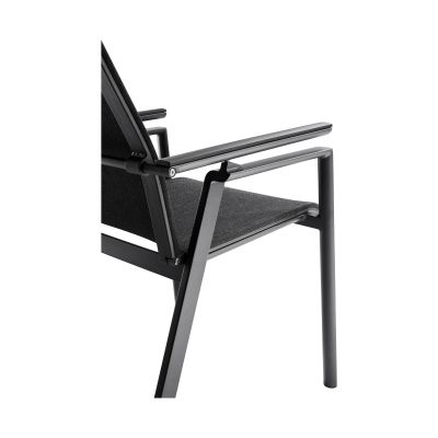 Verstellsessel Alu anthracite mit Alu Armlehnen Onlay black / softex coal