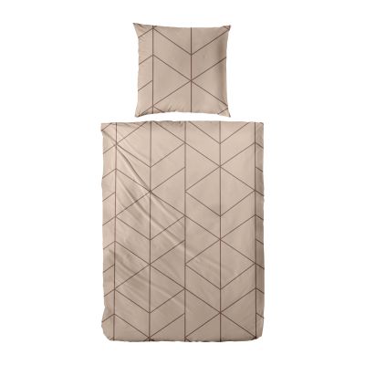 Mako-Satin-Bettwäsche braun 100% Baumwolle 135 x 200