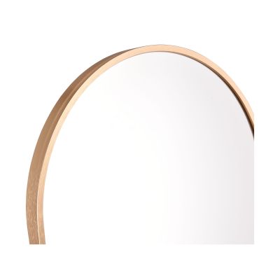Standspiegel Britt in Gold, als Nahaufnahme von Rahmen und Spiegelkante; Maße ca. 40 x 160 x 4 cm.