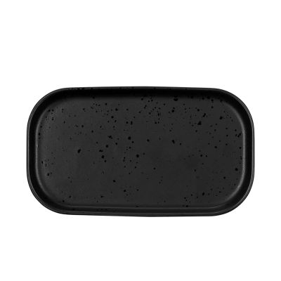 Draufsicht auf Snackteller der Serie Coppa, Farbe Schwarz matt; Rand und Innenfläche sind erkennbar.