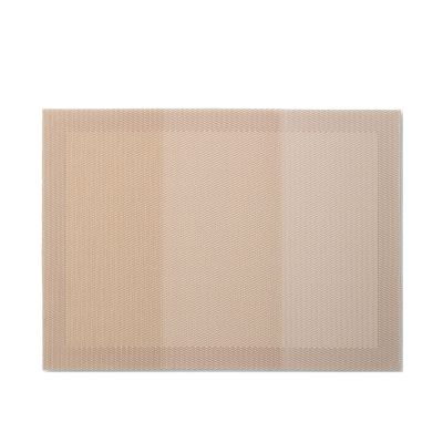 Rechteckiges Tischset in Beige mit Streifen in unterschiedlichen Naturtönen