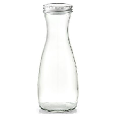 Zeller Glaskaraffe m. Metalldeckel; Farbe transparent; Material Glas/Metall; Fassungsvermögen: 950 ml; Maße ca. D 10,2 × 25 cm.