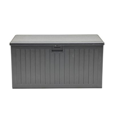 Rechteckige Aufbewahrungsbox mit geschlossenem Deckel von vorne