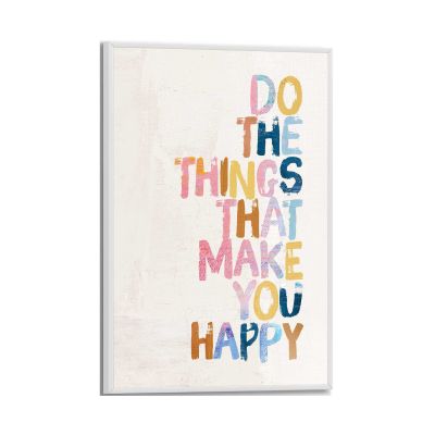Frontansicht des Wandbilds „Happy Things“ in Beige, Größe 20 × 30 cm; das vollständige Motiv ist zu sehen.