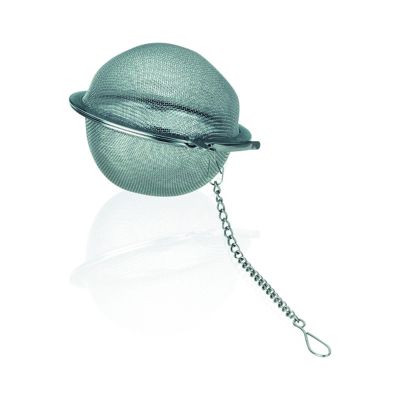 Runde Tee- und Gewürzkugel aus Metall mit Kette und Verschlusshaken