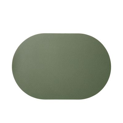 Tischset oval der Serie Relevo Placemats, Farbe Grün; oval ausgelegt, Oberflächenstruktur sichtbar.