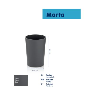 Becher Kela Marta Kunststoff grau 11,0cm 8,0cmØ