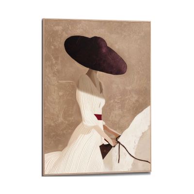 Frontansicht des Wandbilds „Elegant Rider“ in Beige, Größe 50 × 70 cm; das vollständige Motiv ist zu sehen.