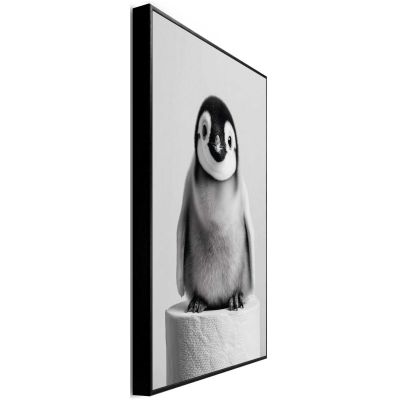 Seitliche Schrägansicht des Wandbilds „Penguin Paper“, 20 × 30 cm; Profil, Kante und Tiefe des Bildes sind erkennbar.