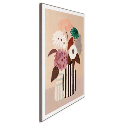 Seitliche Schrägansicht des Wandbilds „Natural Setting“, 50 × 70 cm; Profil, Kante und Tiefe des Bildes sind erkennbar.