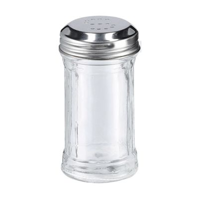 Zusätzliche Ansicht: Zeller Salz-/ Pfefferstreuer-Set; Farbe transparent; Material Glas/Edelstahl; Ausführung: 2-tlg.; Maße ca. D 5 × 9,5 cm.