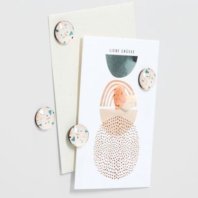 Weitere Ansicht: Zeller Magnet-Set "Terrazzo" 4tlg.; Farbe bunt; Material Kunststoff/Glas; Ausführung: 4-tlg.; Maße ca. D 2,5 × 0,8 cm.