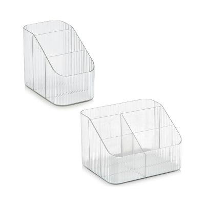 Alternative Ansicht: Zeller Utensilien-Organizer; Farbe transparent; Material Kunststoff; Ausführung: 3 Fächer; Maße ca. 8,9 × 14,9 × 12 cm.