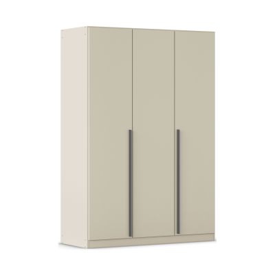 Drehtürenschrank in Champagner, in Schrägansicht dargestellt.