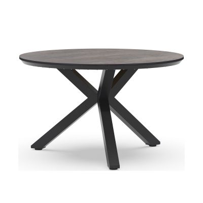 Runder Dining Table mit Gestell in Charcoal-Farbe und Tischplatte in Forest Grey