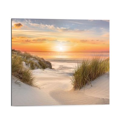 Frontansicht des Wandbilds „Beautiful Dunes“ in Orange, Größe 40 × 50 cm; das vollständige Motiv ist zu sehen.
