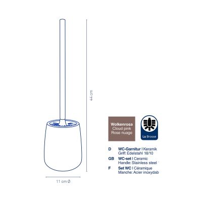 Technische Darstellung der WC-Bürstengarnitur mit eingezeichneten Höhen und Produktangaben
