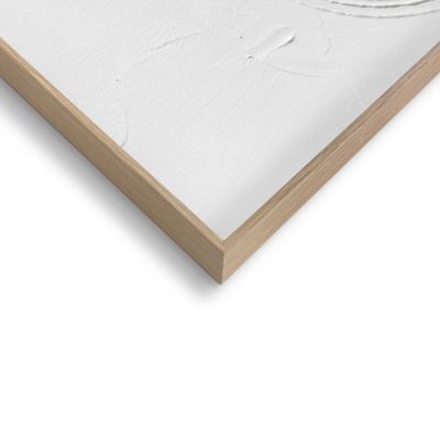 Detailaufnahme einer Ecke des Wandbilds „Sharp“, 30 × 40 cm; Oberfläche, Kante und Materialstärke sind sichtbar.