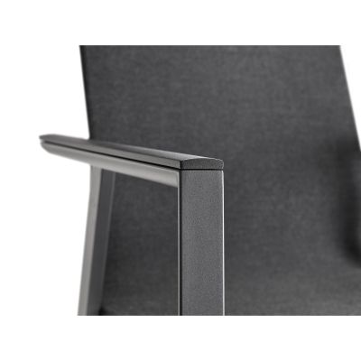 Stapelsessel Alu anthracite mit Alu Armlehnen Onlay black / softex coal