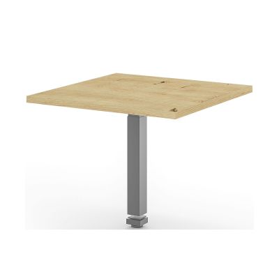 Ecktischplatte silber / asteiche 80x68x80 cm