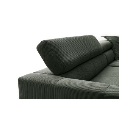 Detailansicht der gepolsterten Rückenlehne des Ecksofas