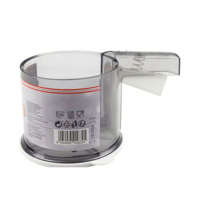Rückansicht des Mehlsiebs von Dr Oetker mit Herstellerangaben und Barcode