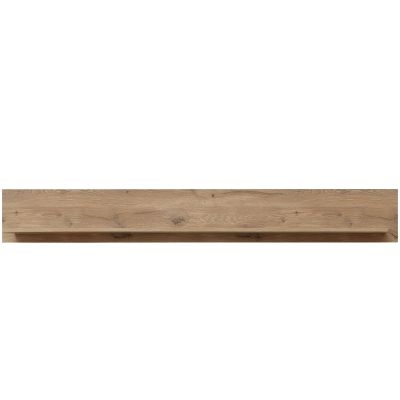 Ein schlichtes Wandboard in Holzoptik, ohne Dekoration, frontal aufgenommen vor weißem Hintergrund.