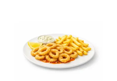 Tagesgericht Calamares-Remoulade-Zitrone-Pommes