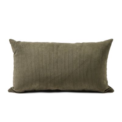 Rechteckiges Komplettkissen Modell Capri in Dunkelgrün, ca. 30 × 50 cm.