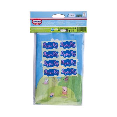 Verpackte Peppa Pig Geschenktüten mit beiliegenden Aufklebern