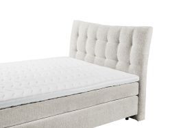 Boxspringbett in pearl mit 7-Zonen-Tonnentaschenfederkern und Geltopper