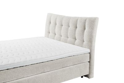 Boxspringbett in pearl mit 7-Zonen-Tonnentaschenfederkern und Geltopper