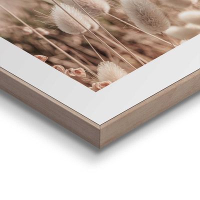 Detailaufnahme einer Ecke des Wandbilds „Romantic Grasses“, 20 × 30 cm; Oberfläche, Kante und Materialstärke sind sichtbar.