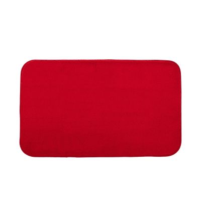 Rechteckiger Badteppich Modell RIO Premium in Rot, ca. 50 × 70 cm.